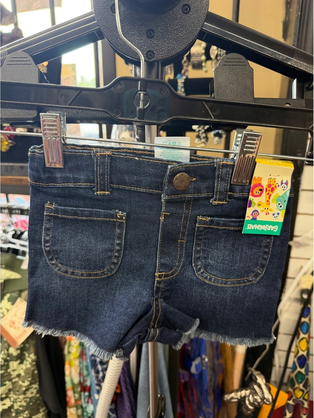 Garanimals Girls 3T Dark Wash Denim Jean Shorts Frayed Hem NWT